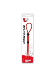 Красное лассо на пенис с двумя бусинами STRETCHY LASSO CAGE - Dream Toys - в Смоленске купить с доставкой