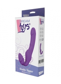 Фиолетовый безремневой вибрострапон DOUBLE DIPPER - Dream Toys - купить с доставкой в Смоленске