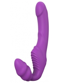 Фиолетовый безремневой вибрострапон DOUBLE DIPPER - Dream Toys - купить с доставкой в Смоленске