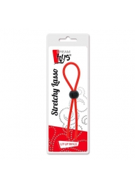 Красное эрекционное лассо с одной бусиной-утяжкой STRETCHY THIN LASSO - Dream Toys - в Смоленске купить с доставкой