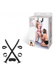 Чёрный набор для фиксации у двери - Lux Fetish - купить с доставкой в Смоленске
