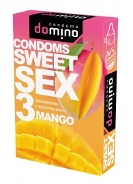 Презервативы для орального секса DOMINO Sweet Sex с ароматом манго - 3 шт. - Domino - купить с доставкой в Смоленске