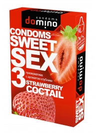 Презервативы для орального секса DOMINO Sweet Sex с ароматом клубничного коктейля  - 3 шт. - Domino - купить с доставкой в Смоленске