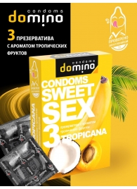 Презервативы для орального секса DOMINO Sweet Sex с ароматом тропических фруктов - 3 шт. - Domino - купить с доставкой в Смоленске