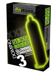 Презервативы DOMINO Neon Green со светящимся в темноте кончиком - 3 шт. - Domino - купить с доставкой в Смоленске