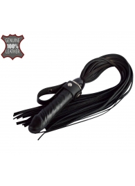 Черная плеть  Ковбой  с ручкой-фаллосом - 55 см. - Sitabella - купить с доставкой в Смоленске