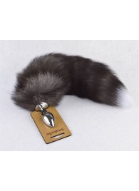 Серебристая анальная пробка с пушистым хвостиком - Sitabella - купить с доставкой в Смоленске