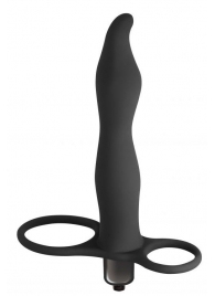 Черная вибронасадка для двойного проникновения Flirtini - 15,9 см. - Lola Games - купить с доставкой в Смоленске