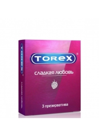 Презервативы Torex  Сладкая любовь  с ароматом клубники - 3 шт. - Torex - купить с доставкой в Смоленске