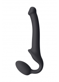 Черный безремневой страпон Silicone Bendable Strap-On S - Strap-on-me - купить с доставкой в Смоленске