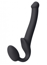 Черный безремневой страпон Silicone Bendable Strap-On S - Strap-on-me - купить с доставкой в Смоленске