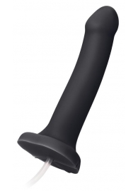 Черный фаллос с имитацией эякуляции Silicon Cum Dildo L - 19,6 см. - Strap-on-me - купить с доставкой в Смоленске