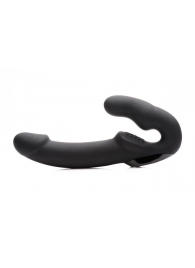 Черный безремневой страпон Urge Silicone Strap On с пультом ДУ - 24 см. - XR Brands - купить с доставкой в Смоленске