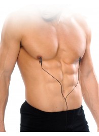 Черные электрические зажимы для сосков Shock Therapy Nipple Clamps - Pipedream - купить с доставкой в Смоленске