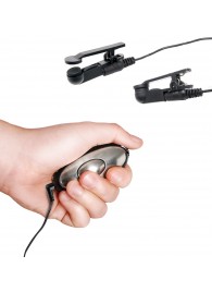 Черные электрические зажимы для сосков Shock Therapy Nipple Clamps - Pipedream - купить с доставкой в Смоленске