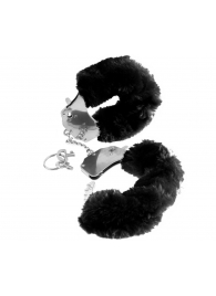 Металлические наручники Furry Love Cuffs с черным мехом - Pipedream - купить с доставкой в Смоленске