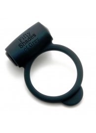Темно-серое эрекционное кольцо Vibrating Love Ring с вибрацией - Fifty Shades of Grey - в Смоленске купить с доставкой