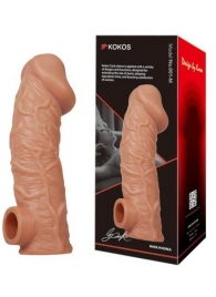 Телесная насадка на фаллос с отверстием для мошонки EXTREME SLEEVE - 17,6 см. - KOKOS - в Смоленске купить с доставкой