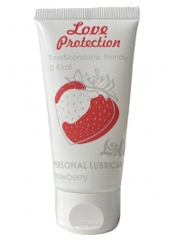 Лубрикант на водной основе с ароматом малины Love Protection Strawberry - 50 мл. - Lola Games - купить с доставкой в Смоленске