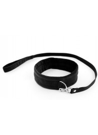 Черный ошейник My Rules с поводком - БДСМ Арсенал - купить с доставкой в Смоленске