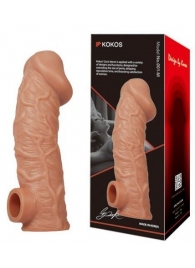 Телесная насадка на фаллос с фиксацией мошонки EXTREME SLEEVE - 15,6 см. - KOKOS - в Смоленске купить с доставкой