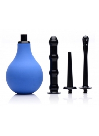 Анальный душ с 3 насадками Premium One-way Valve Anal Douche Set - XR Brands - купить с доставкой в Смоленске