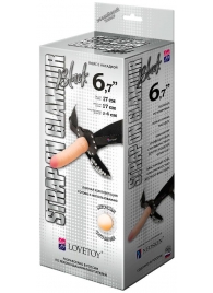 Пояс-трусики с насадкой Glamour - 17 см. - LOVETOY (А-Полимер) - купить с доставкой в Смоленске