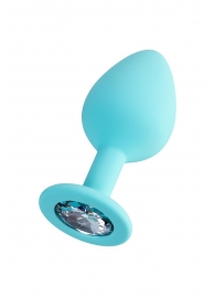 Мятная анальная втулка Brilliant с прозрачным кристаллом - 8 см. - ToyFa - купить с доставкой в Смоленске