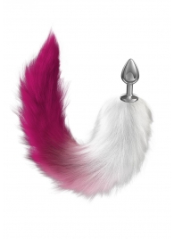 Серебристая анальная пробка с розовым хвостом Starlit - Lola Games - купить с доставкой в Смоленске