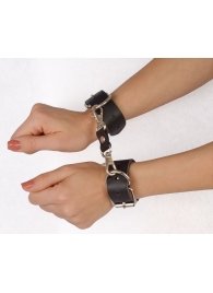 Чёрные наручники  Новичок  на карабинах - Sitabella - купить с доставкой в Смоленске