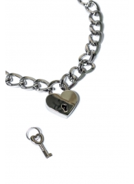 Серебристый ошейник Embrace с ключиком - Lola Games - купить с доставкой в Смоленске