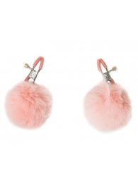 Зажимы на соски Angelic с розовыми меховыми шариками - Lola Games - купить с доставкой в Смоленске
