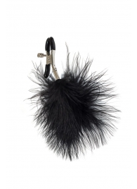 Зажимы на соски с черным пухом Euphoric - Lola Games - купить с доставкой в Смоленске