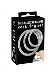 Набор из 3 эрекционных колец под металл Metallic Silicone Cock Ring Set - Orion - в Смоленске купить с доставкой