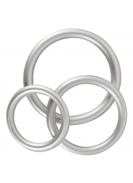 Набор из 3 эрекционных колец под металл Metallic Silicone Cock Ring Set - Orion - в Смоленске купить с доставкой