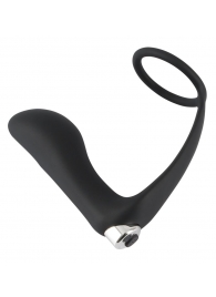 Черное эрекционное кольцо с анальной вибропробкой Vibrating Ring   Plug - Orion - в Смоленске купить с доставкой
