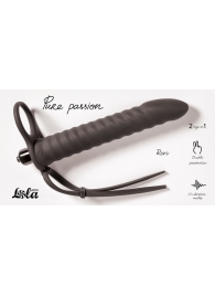 Черная вибронасадка для двойного проникновения Rori - 17 см. - Lola Games - купить с доставкой в Смоленске