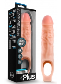 Телесный реалистичный фаллоудлинитель 9 Inch Silicone Cock Sheath Penis Extender - 22,86 см. - Blush Novelties - в Смоленске купить с доставкой