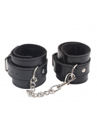 Черные оковы на ноги Obey Me Leather Ankle Cuffs - Chisa - купить с доставкой в Смоленске