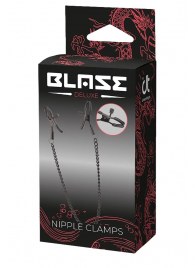 Черные зажимы на соски на цепочке BLAZE DELUXE NIPPLE CLAMPS - Dream Toys - купить с доставкой в Смоленске