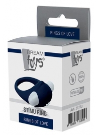 Гладкое синее эрекционное виброкольцо STIMU RING - Dream Toys - в Смоленске купить с доставкой