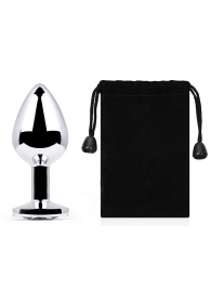 Серебристая анальная пробка с прозрачным стразом - 7,2 см. - Anal Jewelry Plug - купить с доставкой в Смоленске