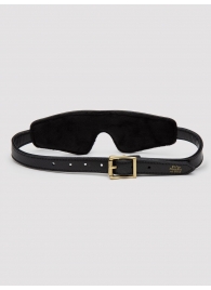 Черная плотная маска на глаза Bound to You Faux Leather Blindfold - Fifty Shades of Grey - купить с доставкой в Смоленске