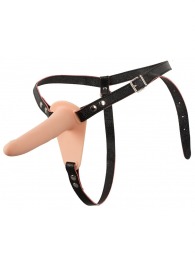 Телесный поясной страпон с вибрацией Vibrating Strap-On - 15,7 см. - Orion - купить с доставкой в Смоленске