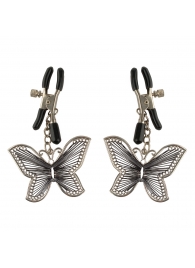 Зажимы на соски с бабочками Butterfly Nipple Clamps - Pipedream - купить с доставкой в Смоленске