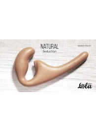 Бежевый безремневой страпон Seduction - 20,5 см. - Lola Games - купить с доставкой в Смоленске