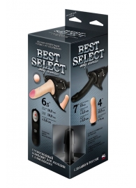 Черный женский пояс BEST SELECT с 3 насадками и вибрацией - LOVETOY (А-Полимер) - купить с доставкой в Смоленске