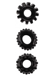 Набор из 3 черных эрекционных колец SET OF 3 COCKRINGS - Dream Toys - в Смоленске купить с доставкой