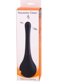 Черный анальный душ SQUEEZE CLEAN с закругленным наконечником - Seven Creations - купить с доставкой в Смоленске