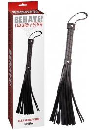 Черная многохвостая плеть Pleasure Whip - 46 см. - Chisa - купить с доставкой в Смоленске